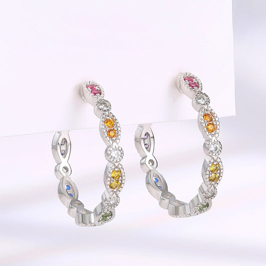 Arany tónusú Emporia Ötvözetű Fülbevaló Sárga Emporia® Kristállyal és Fehér Emporia® Kristállyal