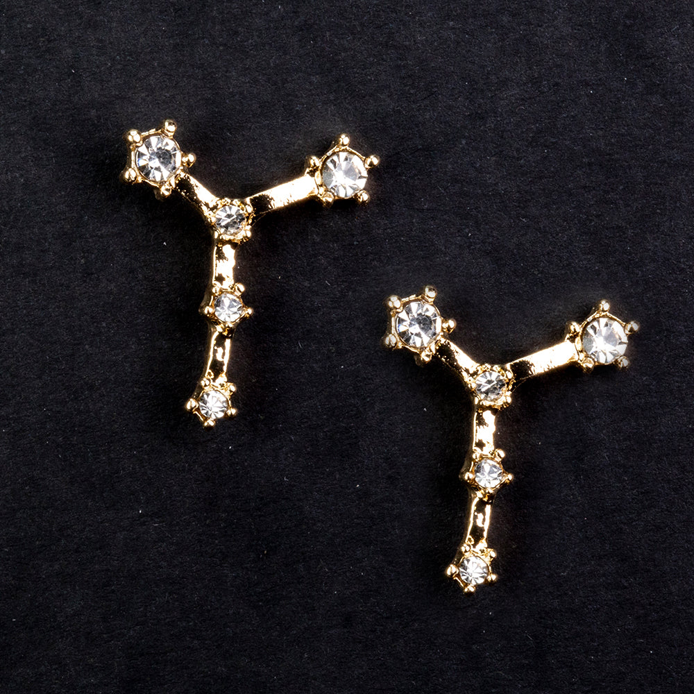 Rák Arany tónusú Emporia Ötvözetű Fülbevaló Fehér Emporia® Kristállyal