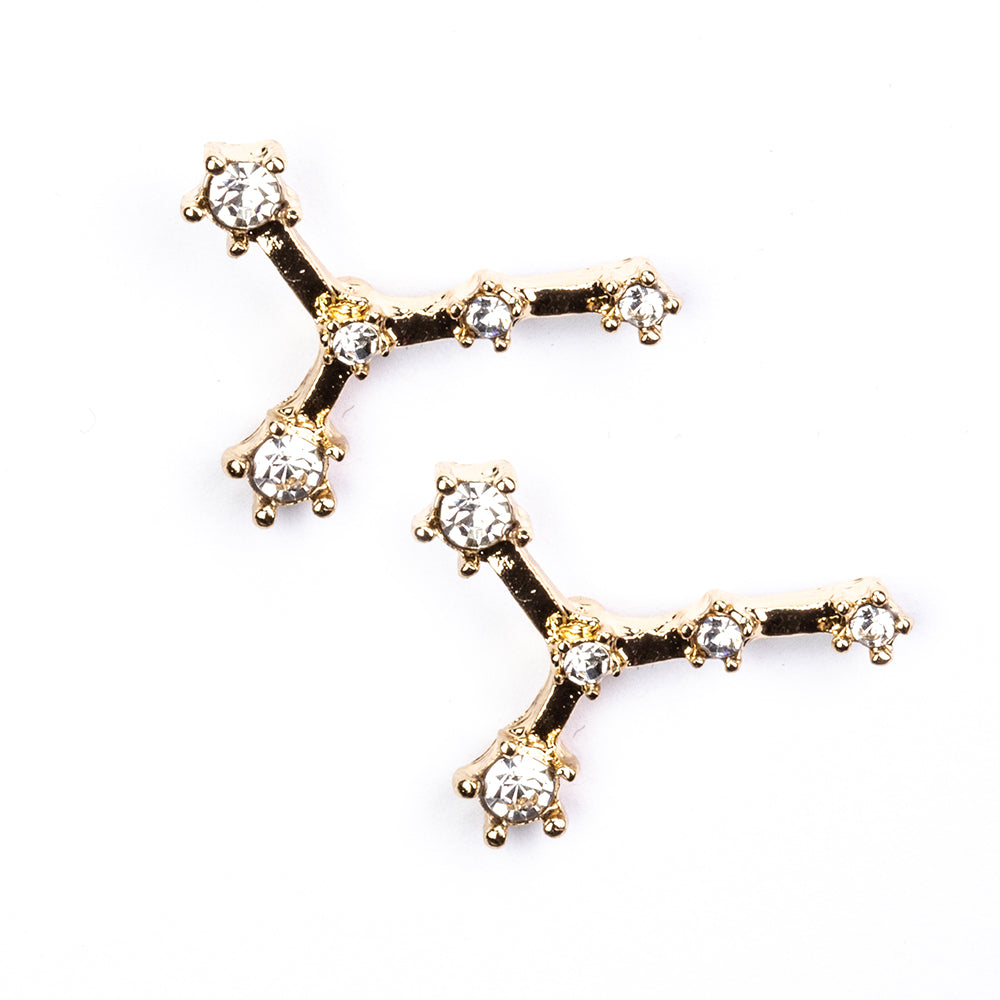 Rák Arany tónusú Emporia Ötvözetű Fülbevaló Fehér Emporia® Kristállyal