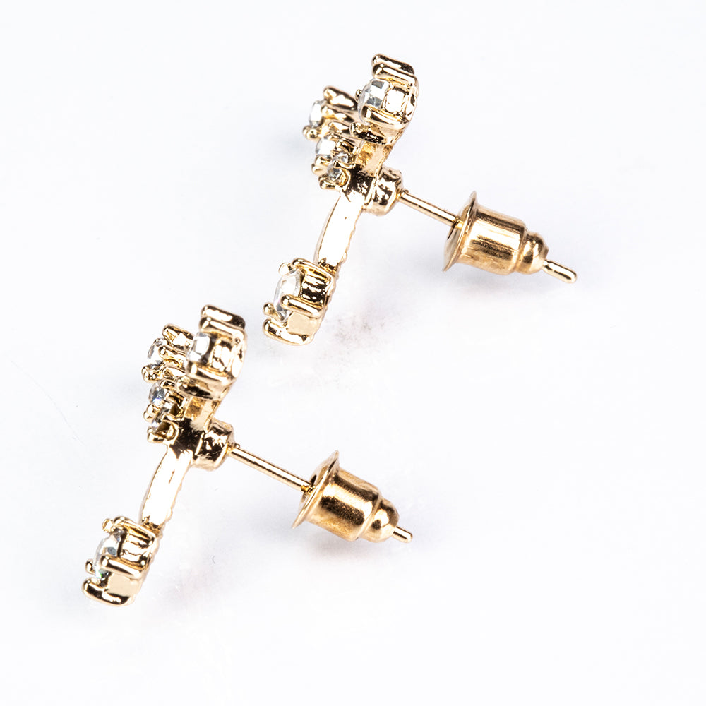 Rák Arany tónusú Emporia Ötvözetű Fülbevaló Fehér Emporia® Kristállyal 5 