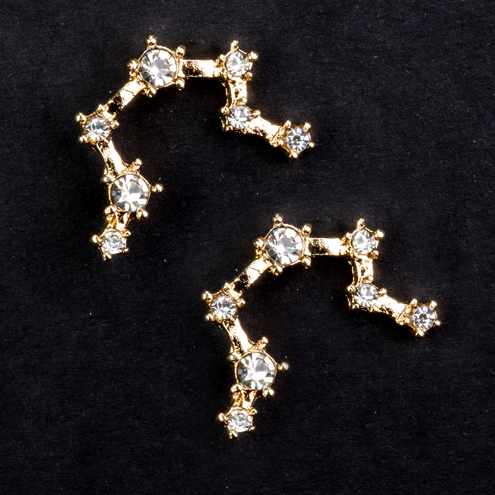 Vízöntő Arany tónusú Emporia Ötvözetű Fülbevaló Fehér Emporia® Kristállyal