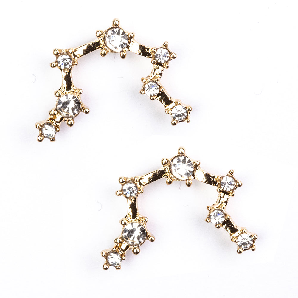 Vízöntő Arany tónusú Emporia Ötvözetű Fülbevaló Fehér Emporia® Kristállyal 3 