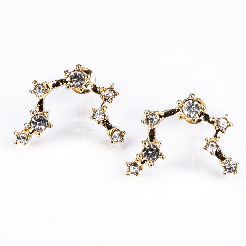 Vízöntő Arany tónusú Emporia Ötvözetű Fülbevaló Fehér Emporia® Kristállyal 4 