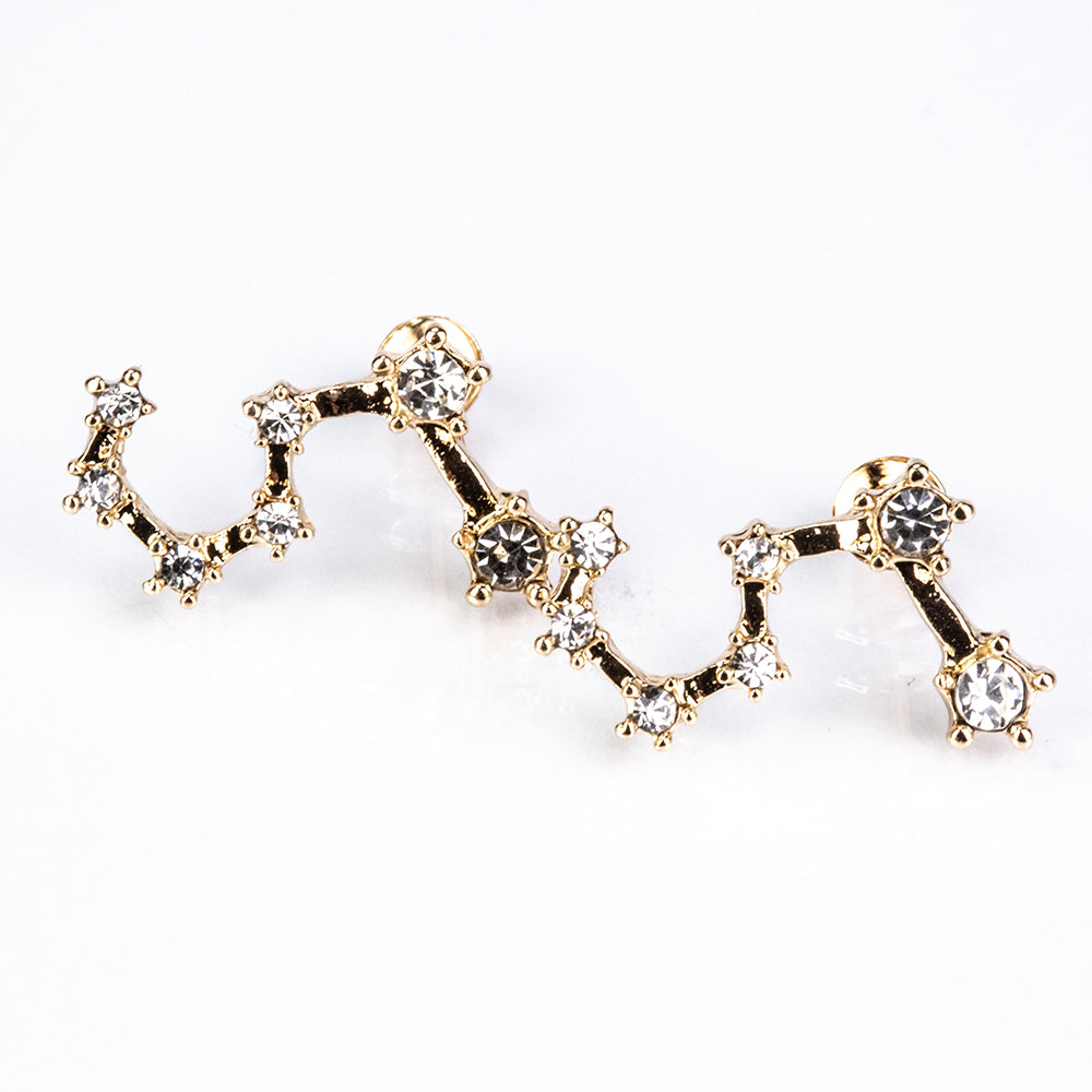 Oroszlán Arany tónusú Emporia Ötvözetű Fülbevaló Fehér Emporia® Kristállyal