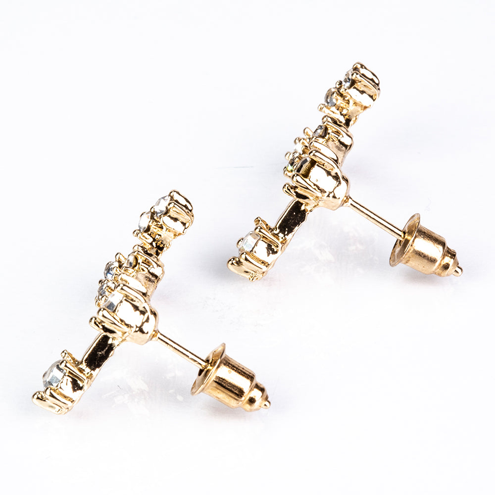 Oroszlán Arany tónusú Emporia Ötvözetű Fülbevaló Fehér Emporia® Kristállyal 5 