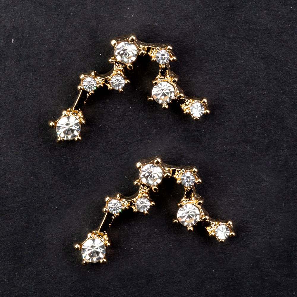 Halak Arany tónusú Emporia Ötvözetű Fülbevaló Fehér Emporia® Kristállyal 2 