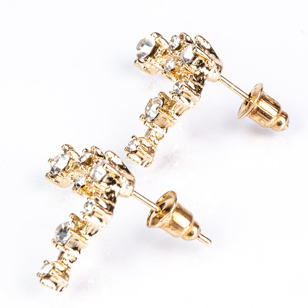 Halak Arany tónusú Emporia Ötvözetű Fülbevaló Fehér Emporia® Kristállyal