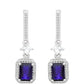Ezüst Fülbevaló Thai Zafírral és Fehér Topázzal