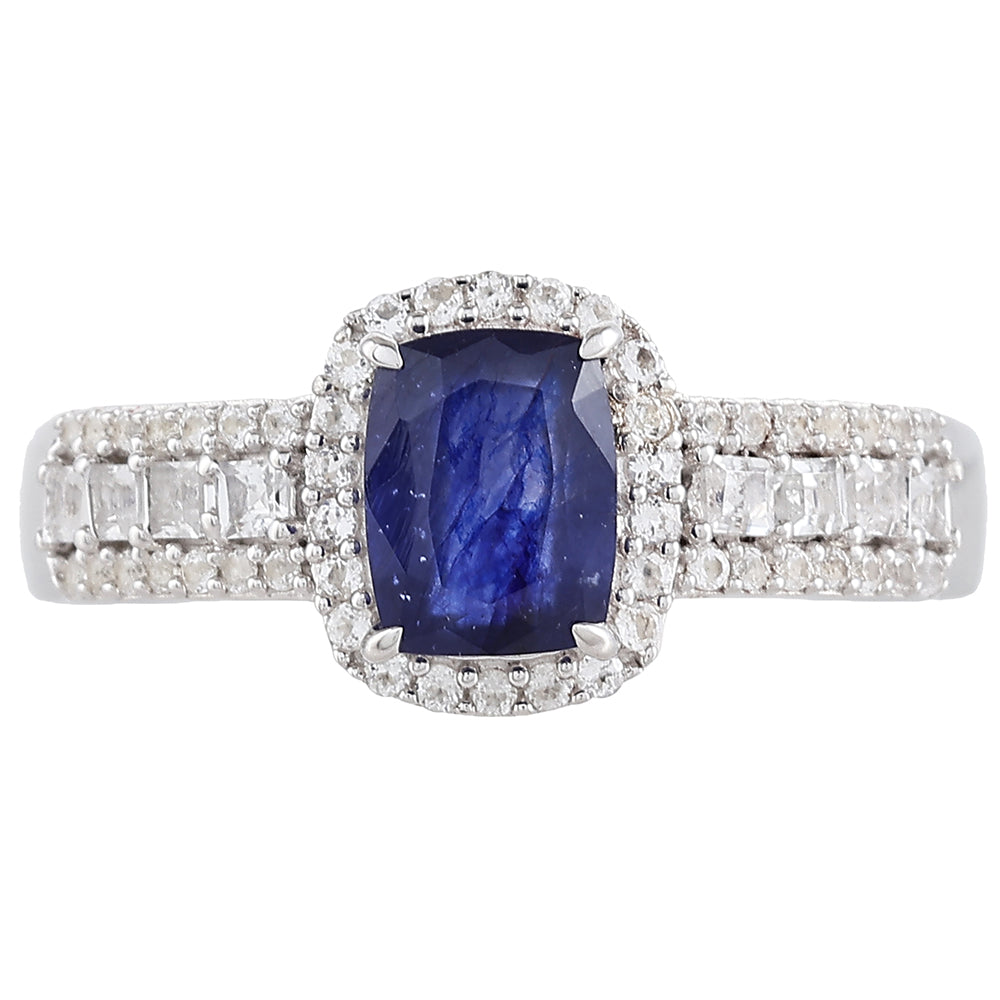 Ezüst Gyűrű Thai Zafírral és Fehér Topázzal 1 