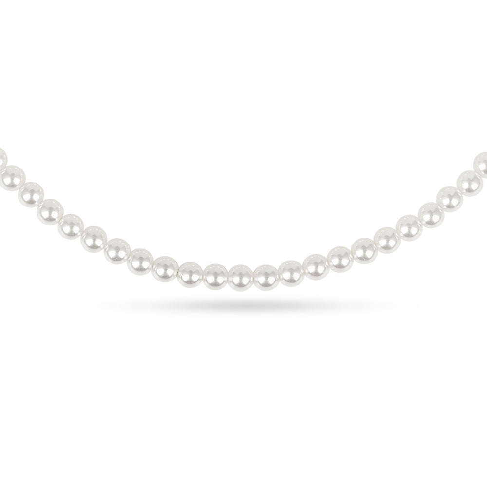 Arannyal Bevont Ezüst Nyaklánc Krém Édesvízi Kagylógyönggyel 2 