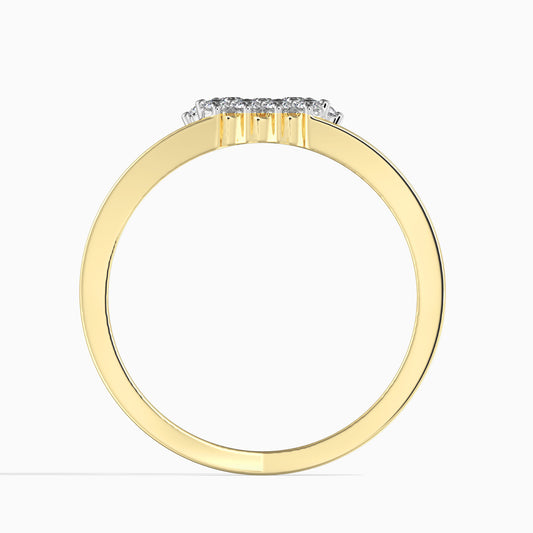 14K Arany Gyűrű 13 darab Fehér Gyémánttal