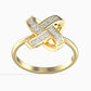 14K Arany Gyűrű 16 darab Fehér Gyémánttal