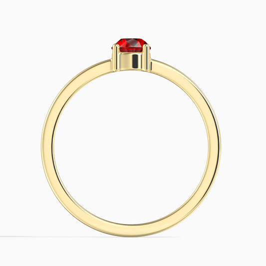 14K Arany Gyűrű Vörös Gyémánttal