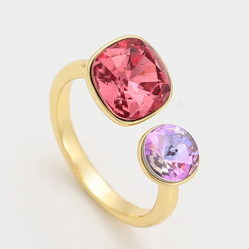 Arany tónusú Emporia Ötvözetű Gyűrű Rózsaszínű Emporia® Kristállyal 5 