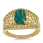 Arannyal Bevont Ezüst Gyűrű Amazonittal és Changbai Peridottal
