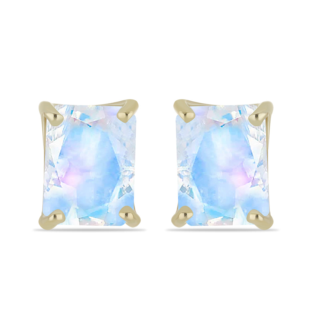 Arannyal Bevont Ezüst Fülbevaló Szivárvány Holdkővel