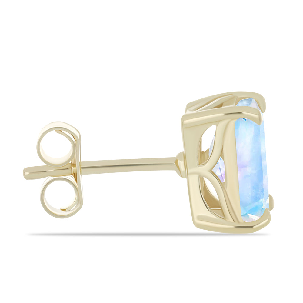 Arannyal Bevont Ezüst Fülbevaló Szivárvány Holdkővel