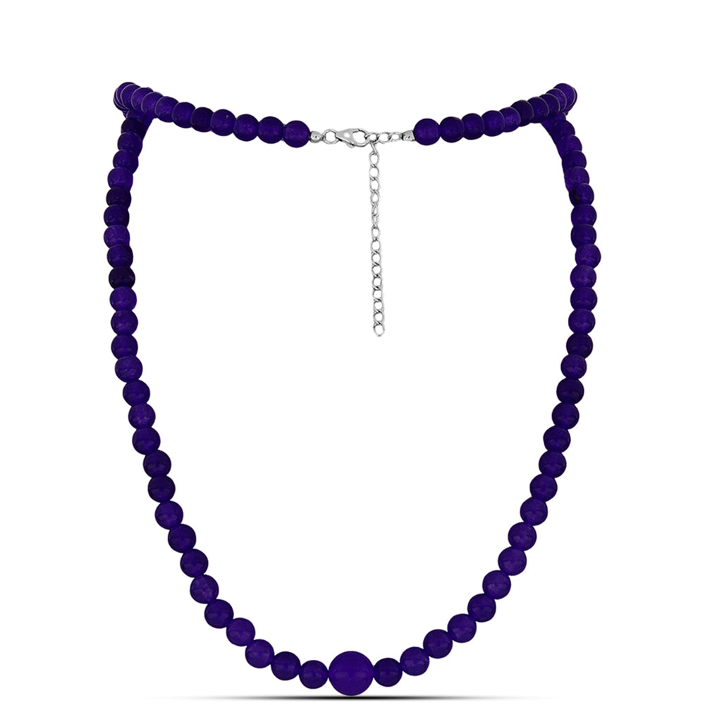 Ezüst Nyaklánc Bíbor Jádéval