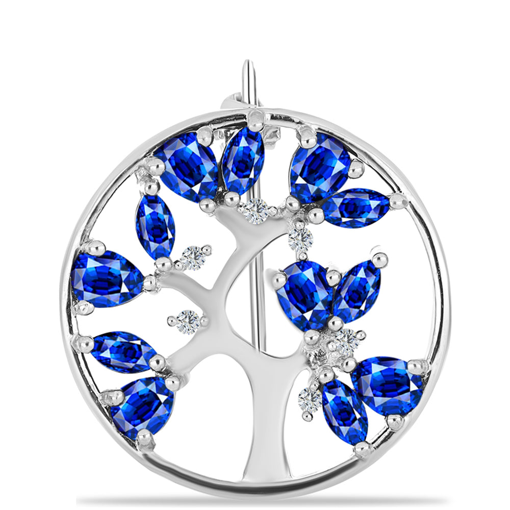 Ezüst Bross Ausztrál Kék Zafírral és Fehér Topázzal 1 