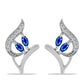 Ezüst Fülbevaló Ausztrál Kék Zafírral és Fehér Topázzal