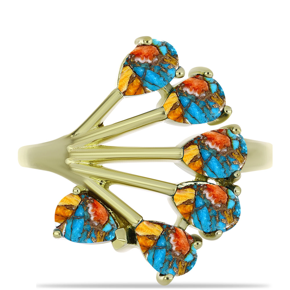 Arannyal Bevont Ezüst Gyűrű Osztriga Türkizzel 1 