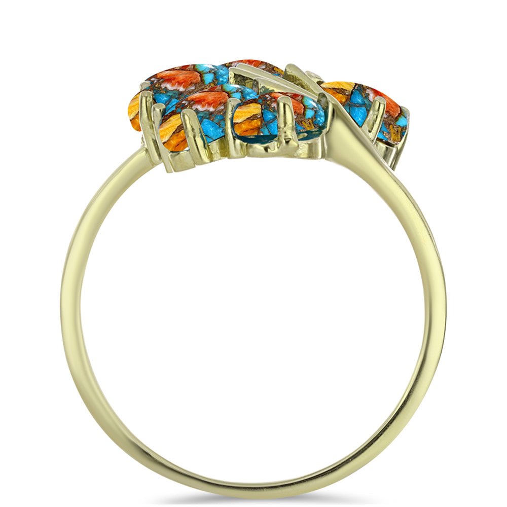 Arannyal Bevont Ezüst Gyűrű Osztriga Türkizzel 2 