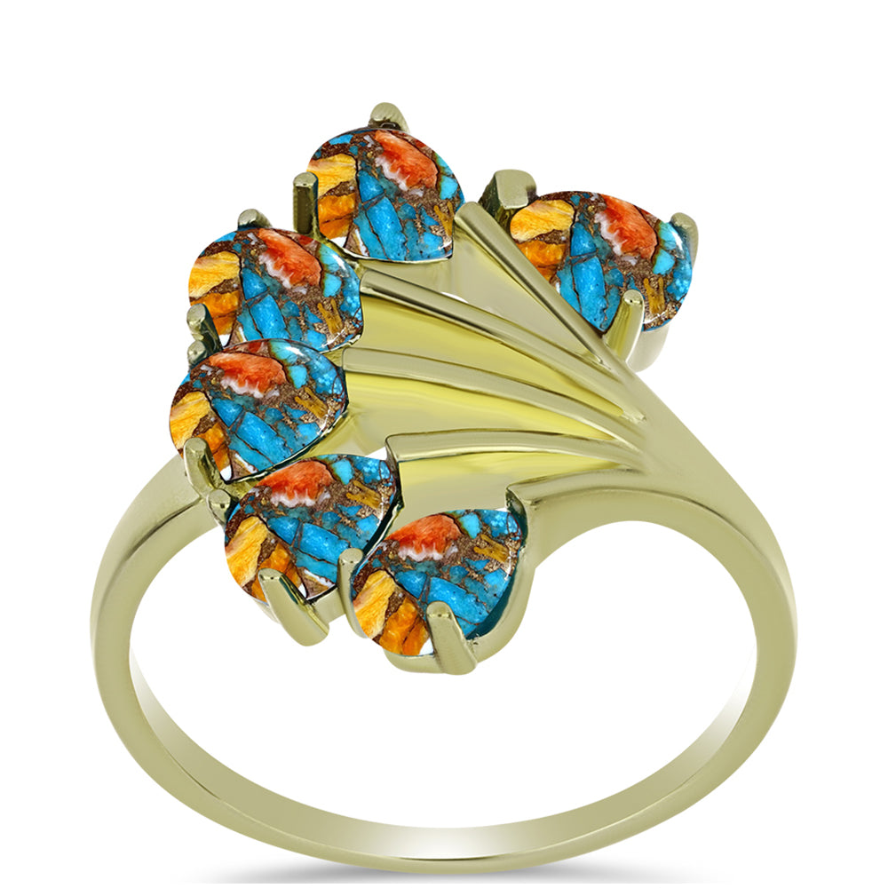 Arannyal Bevont Ezüst Gyűrű Osztriga Türkizzel 3 