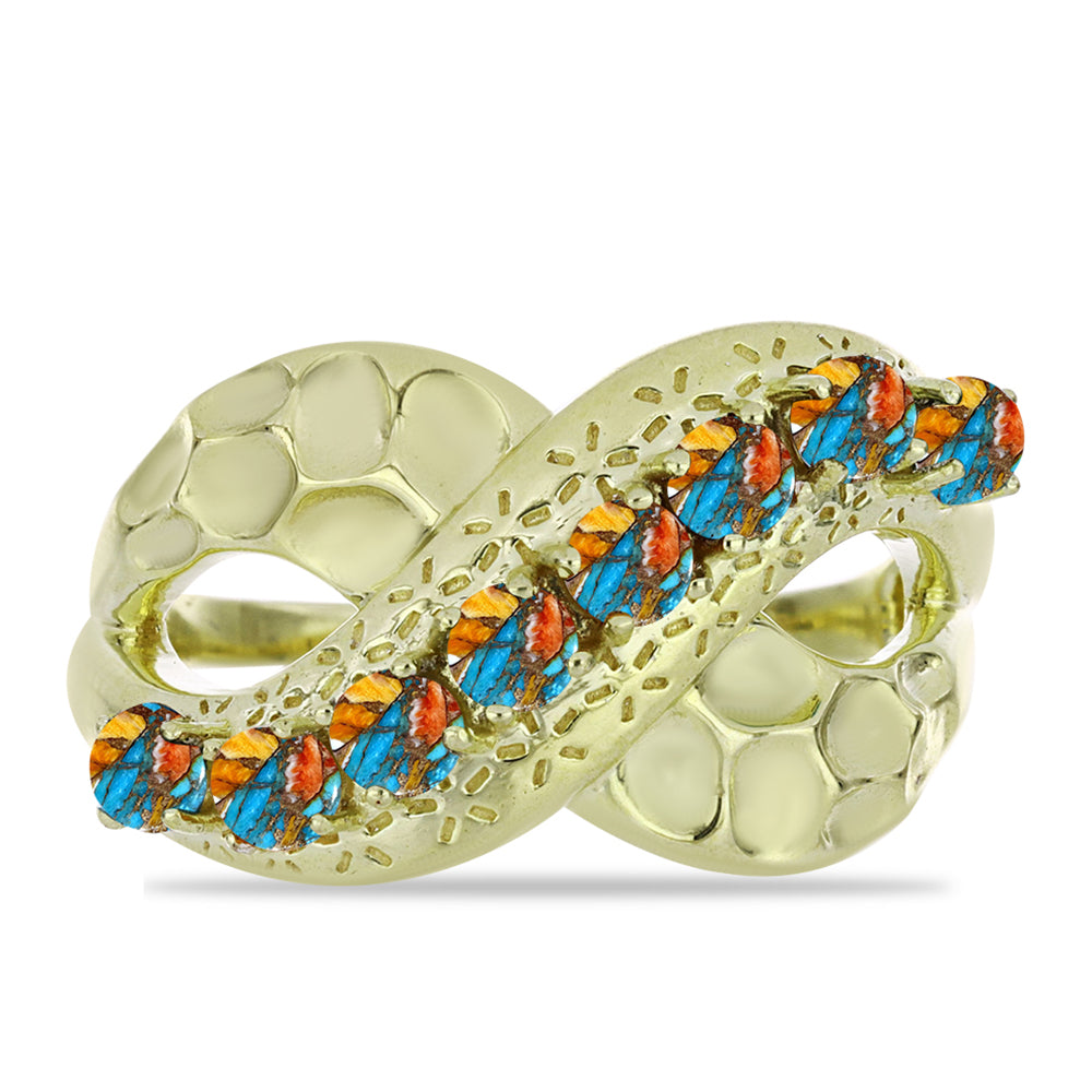 Arannyal Bevont Ezüst Gyűrű Osztriga Türkizzel 1 