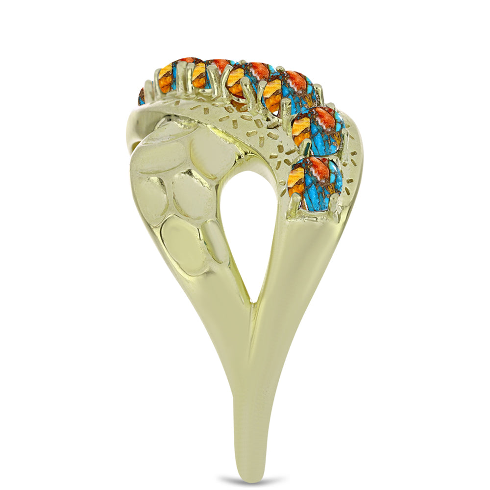 Arannyal Bevont Ezüst Gyűrű Osztriga Türkizzel 4 