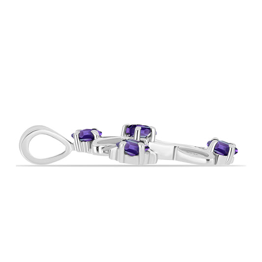 Kereszt Ezüst Medál Marokkói Ametiszttel