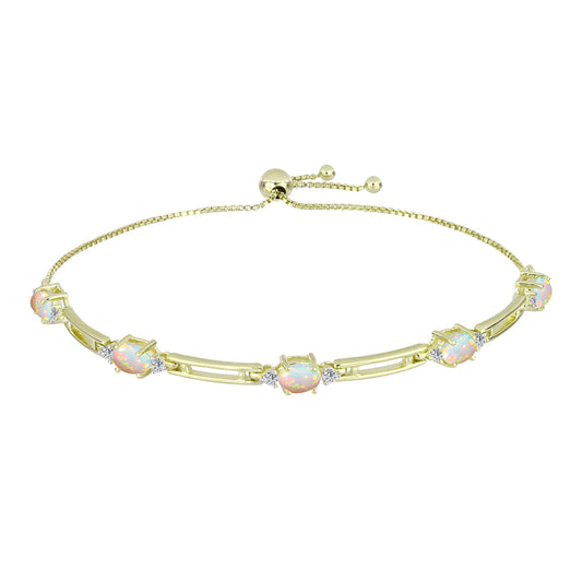 Arannyal Bevont Ezüst Karkötő Etiópiai Opállal és Fehér Topázzal