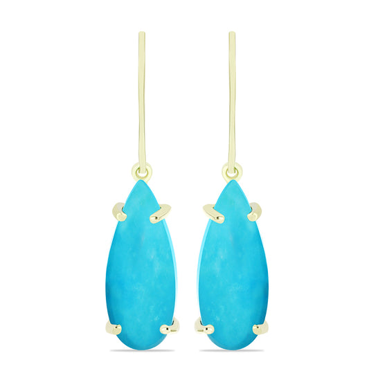 Arannyal Bevont Ezüst Fülbevaló Csipkerózsika Türkizzel