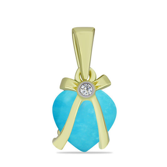 Arannyal Bevont Ezüst Medál Csipkerózsika Türkizzel és Fehér Topázzal