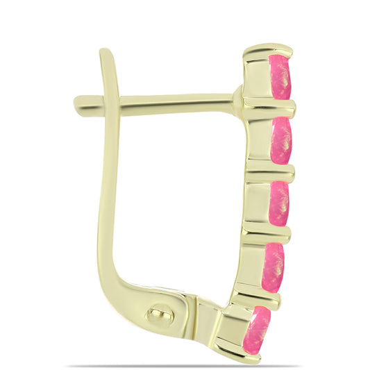 Arannyal Bevont Ezüst Fülbevaló Rózsaszínű Lega Dembi Etióp Opállal