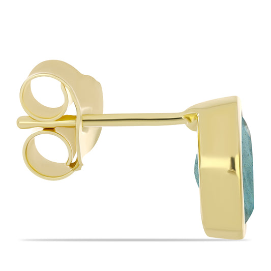 Arannyal Bevont Ezüst Fülbevaló Labradorittal