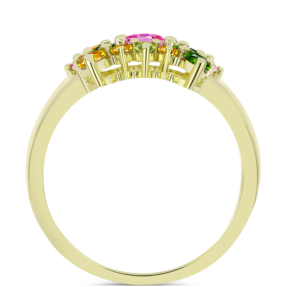 Arannyal Bevont Ezüst Gyűrű Csakra Tourmalinnal 2 