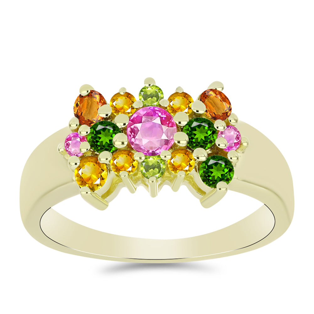 Arannyal Bevont Ezüst Gyűrű Csakra Tourmalinnal