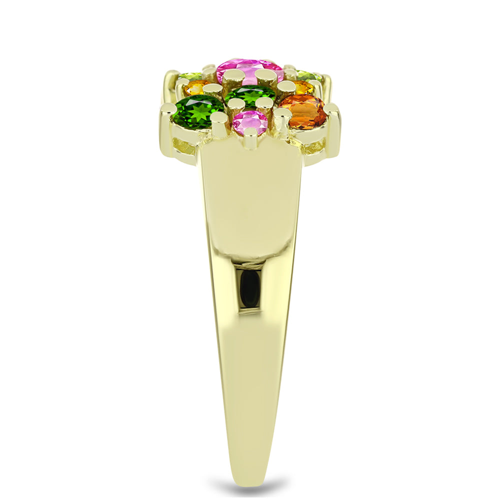 Arannyal Bevont Ezüst Gyűrű Csakra Tourmalinnal