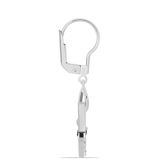 Ezüst Fülbevaló Barton Gránáttal és Fehér Topázzal