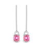 Ezüst Fülbevaló Pelmadullai Rózsaszínű Turmalinnal