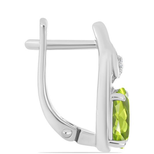 Ezüst Fülbevaló Changbai Peridottal és Fehér Topázzal