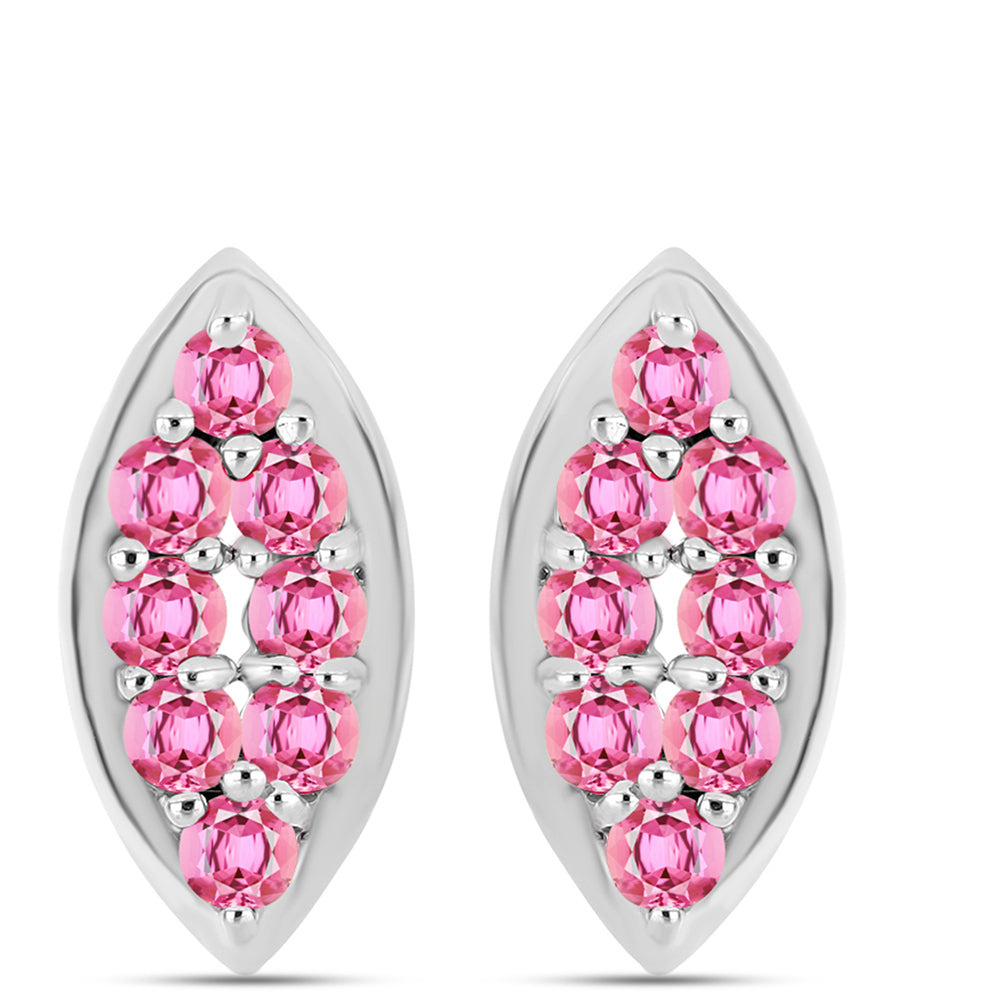 Ezüst Fülbevaló Pelmadullai Rózsaszínű Turmalinnal 1 