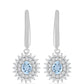 Ezüst Fülbevaló Embu Megyei Aquamarinnal és Fehér Topázzal
