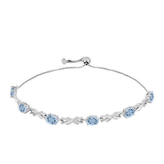 Ezüst Karkötő Embu Megyei Aquamarinnal