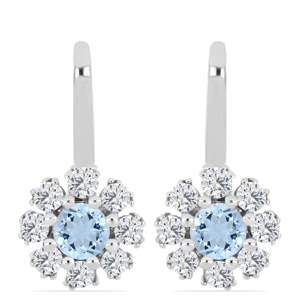 Ezüst Fülbevaló Embu Megyei Aquamarinnal 1 