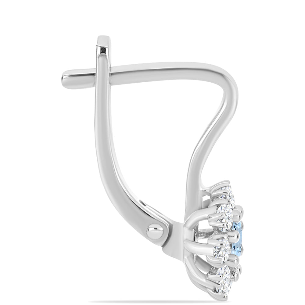 Ezüst Fülbevaló Embu Megyei Aquamarinnal