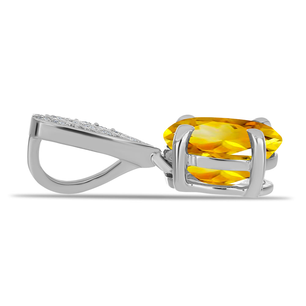 Ezüst Medál Ural Citrinnel és Fehér Topázzal