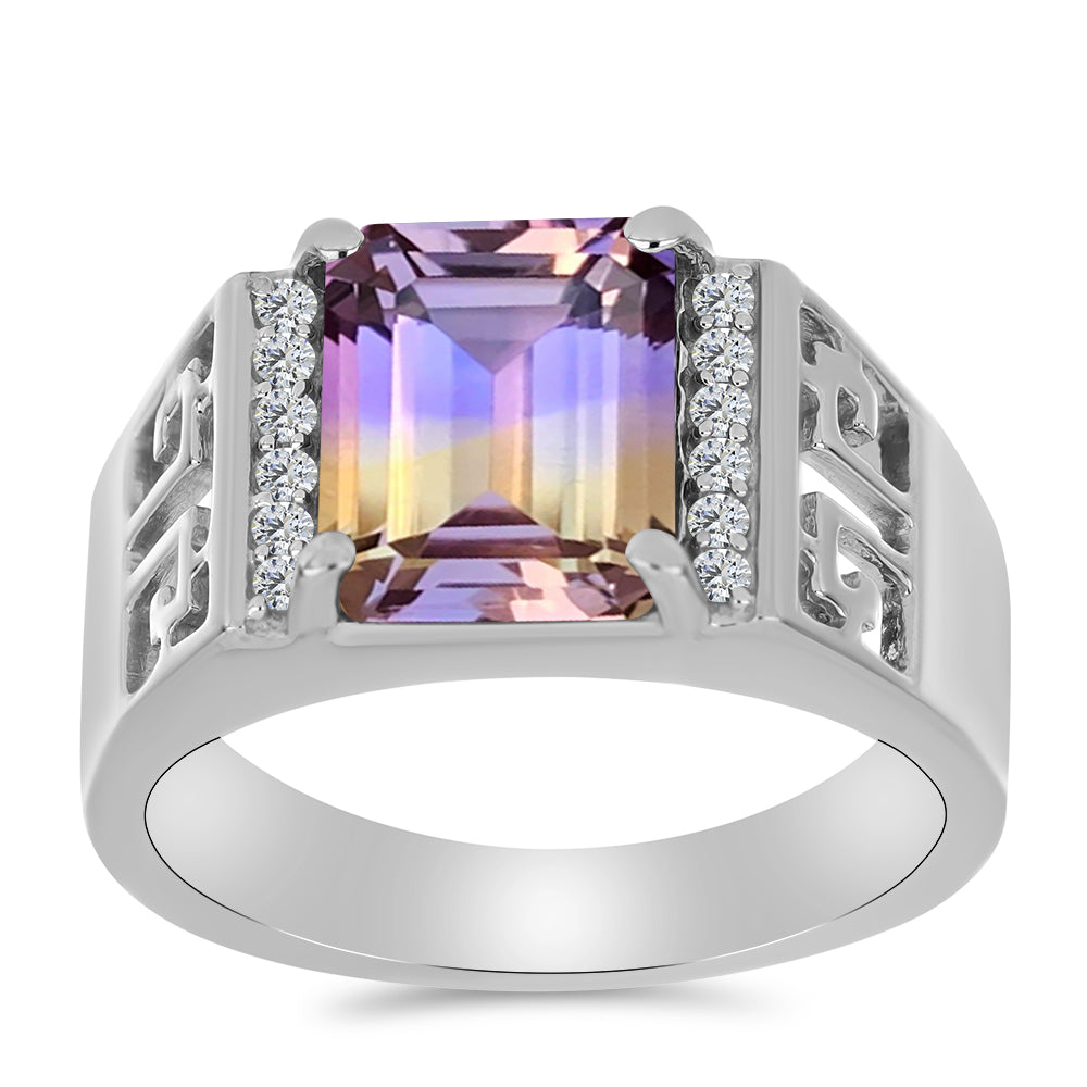 Ezüst Gyűrű Anahi Ametrinnel és Fehér Topázzal 3 