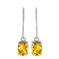 Ezüst Fülbevaló Ural Citrinnel