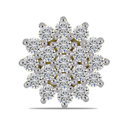 Arannyal Bevont Ezüst Bross Minősített laboratóriumban előállított Gyémánttal